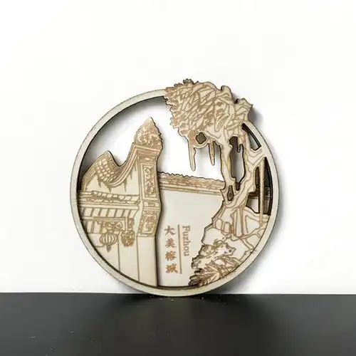 福州木质立体磁性冰箱城市文化旅游纪念品伴手文化创意冰箱贴