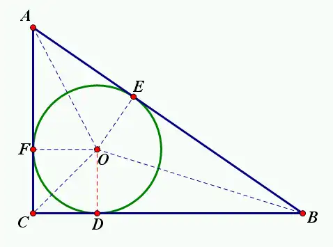 求证:od=(ac bc-ab)/2 证明:∵oc平分∠acb(三角形内心定义)  &