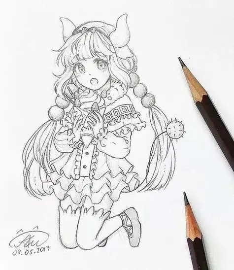 元气少女漂亮的卡通人物简笔画大全元气少女简笔画可爱小女孩马住教小