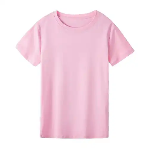 丝光棉t恤女夏粉色短袖修身简约纯色基础款2020新款纯棉内搭体恤