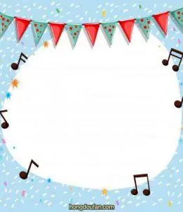 10张可爱的音乐边框空白纸张免费背景图片