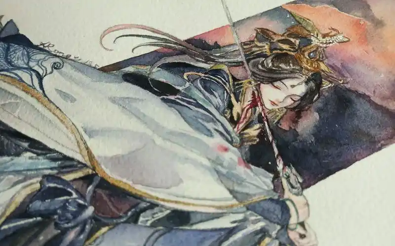 【水彩】天官赐福-雨师篁‖公主自刎-viaazalea-墨香-哔哩哔哩视频