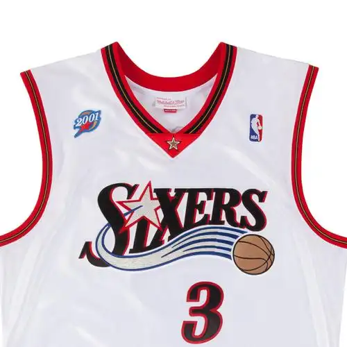 mitchellnessmn76艾弗森01年明星赛au复古球衣篮球背心篮球服