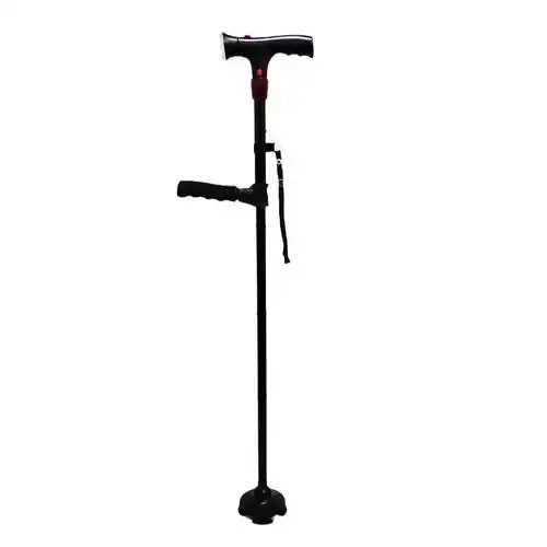 可伸缩拐杖折叠便携袋拐棍老人手杖防滑铝合金带灯多功能助行拐仗