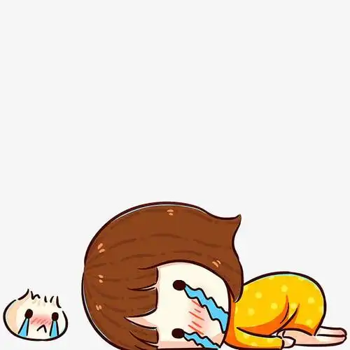 卡通哭泣的女孩