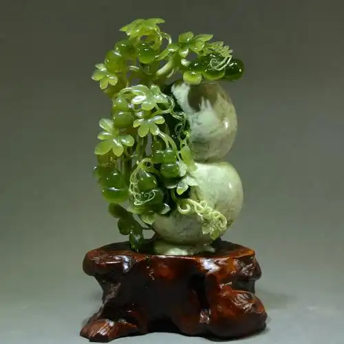 镯别林玉石摆件客厅天然玉器岫岩玉大号原石雕刻葫芦礼品镇宅福禄