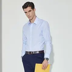 youngor雅戈尔秋款dp免烫纯棉商务修身男士衬衣男士长袖衬衫