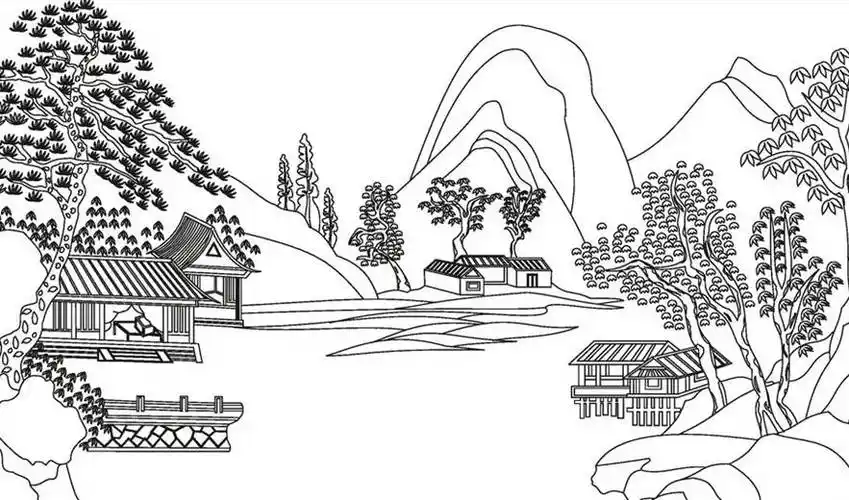 简笔画山水风景图片大全儿童风景简笔画大全风景简笔画儿童简笔画