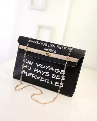 天源时尚字母链条手拿包731