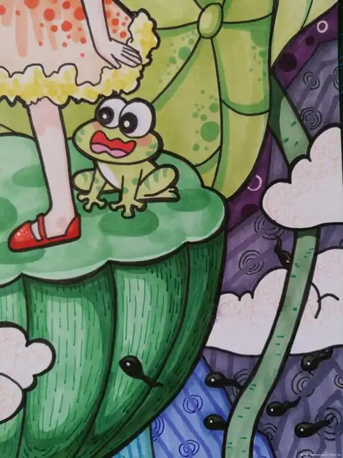 马克笔儿童画女孩插画系列