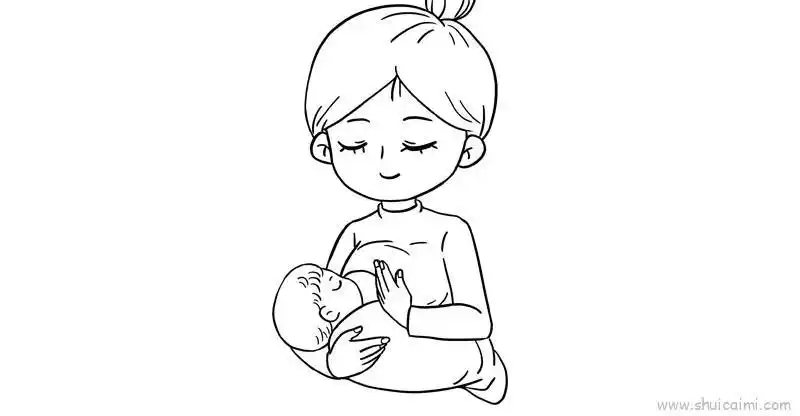 哺乳妈妈儿童画怎么画哺乳妈妈简笔画图片大全
