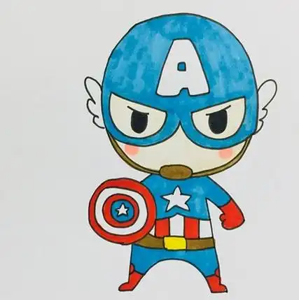 美国队长简笔画教程步骤