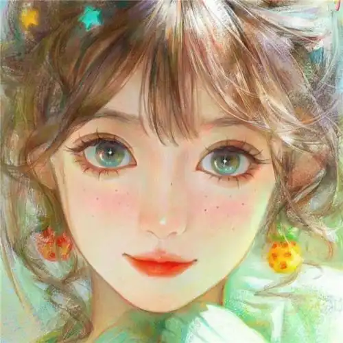 彩绘女生头像唯美图片