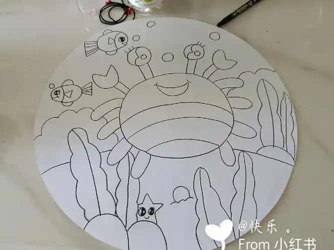 每日一画第194幅儿童画螃蟹