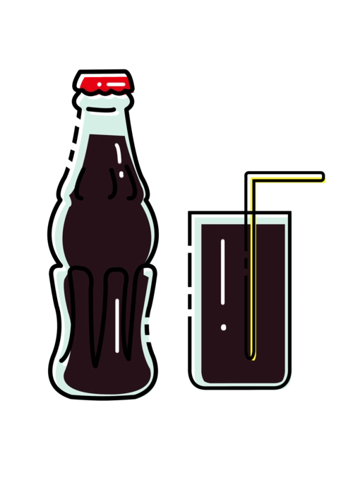 初夏小清新卡通汽水可乐饮料