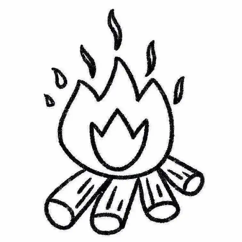 零基础简笔画教程|柴火火苗 一切都是成长,包括热泪盈眶.