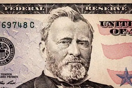 50钞票干净和未使用50美元现钞背景