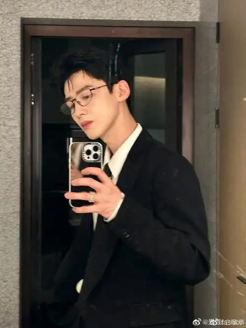 白敬亭对镜自拍二宫格