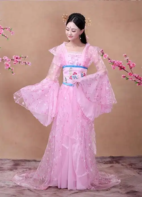 古装贵妃服装唐朝女贵妃皇后公主汉服拖尾舞台影楼服饰演出服装春