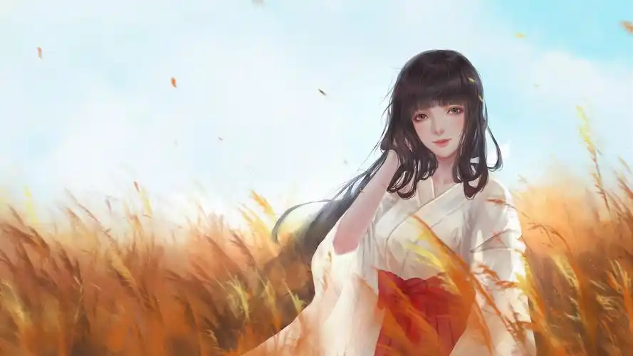 涂鸦墙前的时尚动漫少女等个性动漫人物桌面壁纸