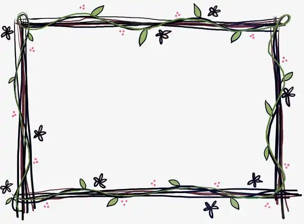 手绘植物边框免抠素材免费下载_觅元素51yuansu.com