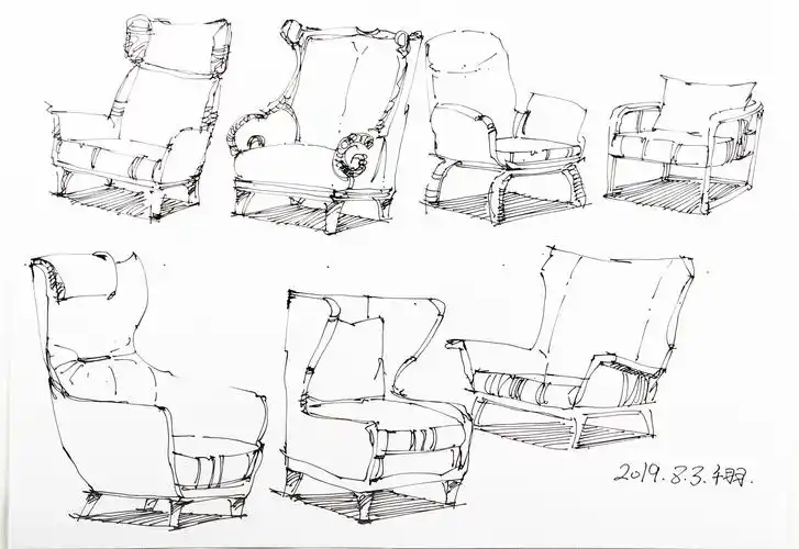 室内设计师设计手绘学习家具手绘讲解快速表达手绘设计