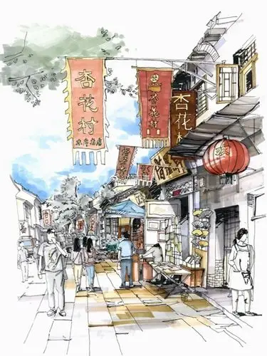 点赞!洛阳姑娘手绘老城风景 古色古香引共鸣