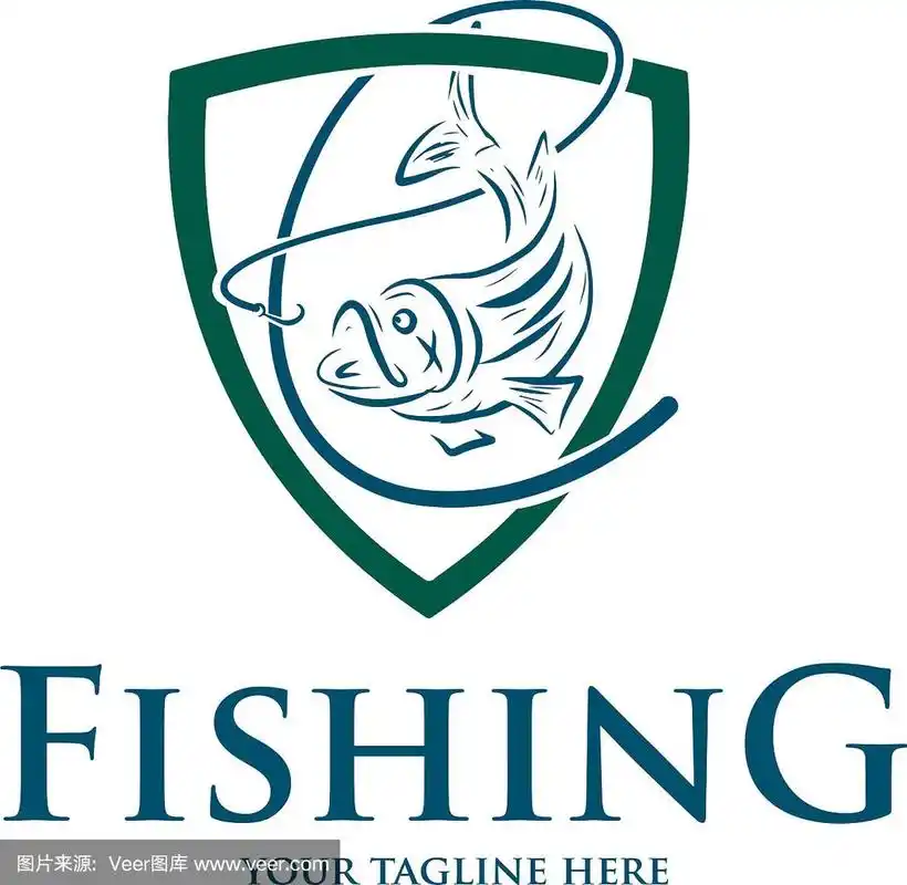 钓鱼标志设计模板
