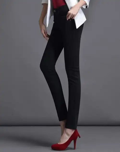 黑色紧身铅笔裤