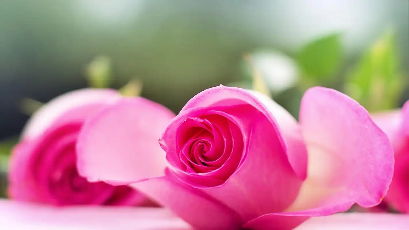 清新的粉色玫瑰花摄影高清宽屏壁纸
