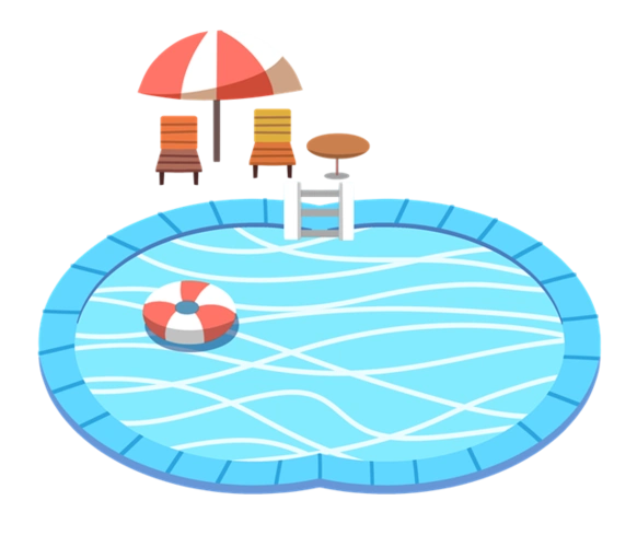 卡通游泳池图片