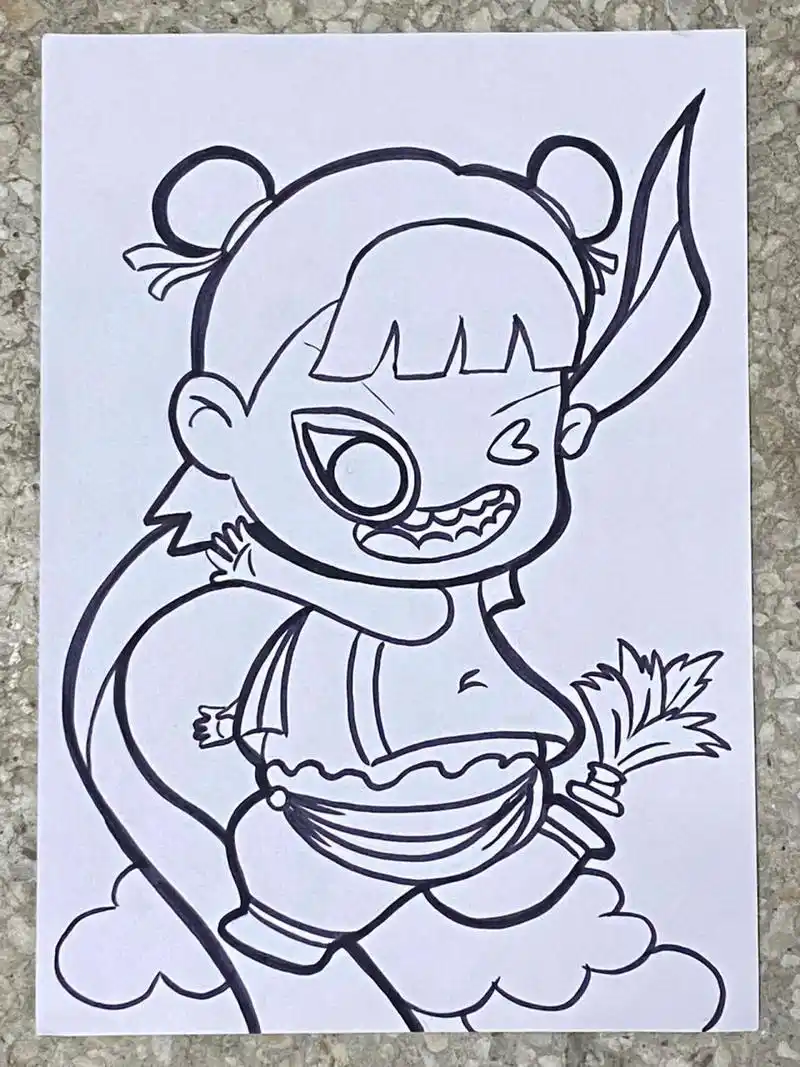 简笔画《哪吒》 你们最喜欢的卡通人物是什么呢?