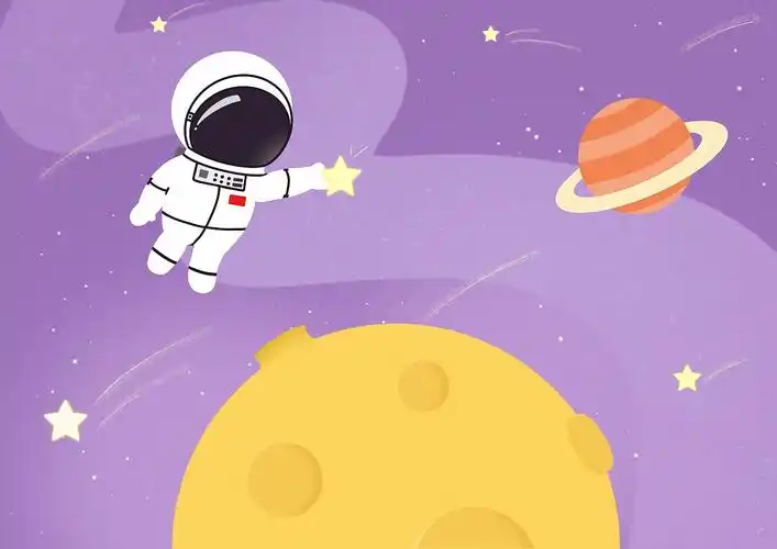 创作加油站#宇航员太空漫步卡通插图