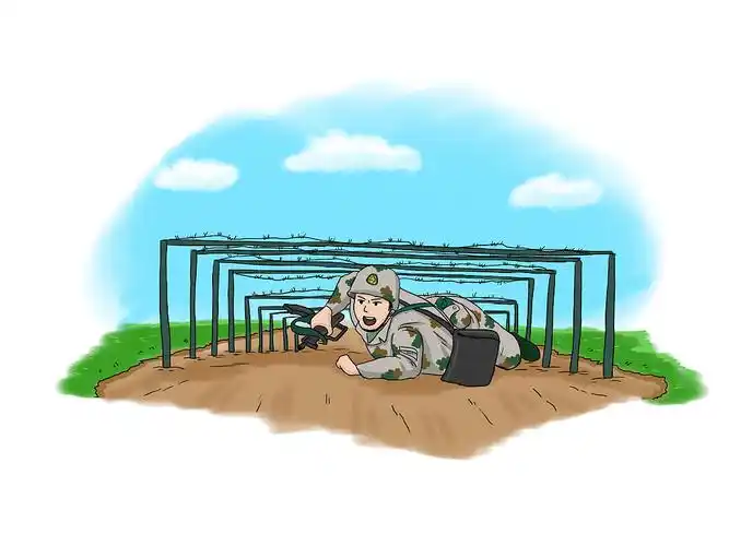 手绘兵哥哥军事训练