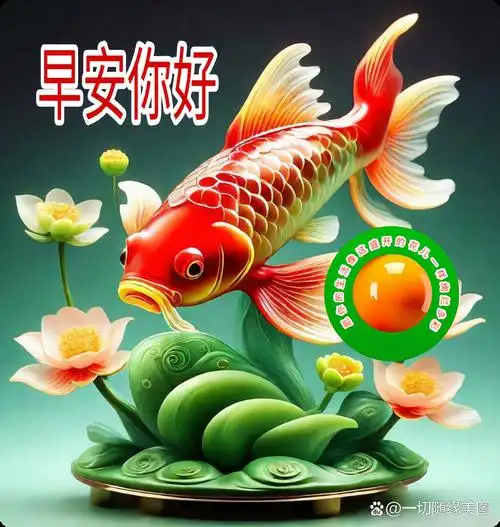 早安你好!鲜花盛开眏日红,金鱼戏水乐无穷