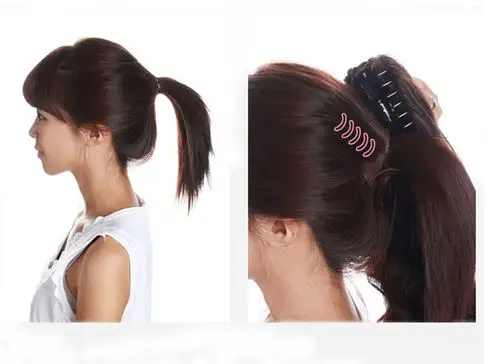 假发马尾女抓夹短款内扣马尾自然虎爪虎口夹马尾辫 跨境外贸