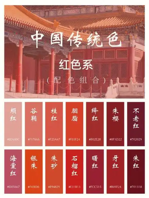 中国传统色彩之美  #色彩  #颜色搭配  #颜色之美  #红色  #红色系