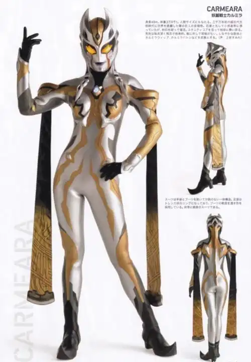 特利迦奥特曼卡尔蜜拉官方皮套写真妖丽媚惑的露肩装气质美人