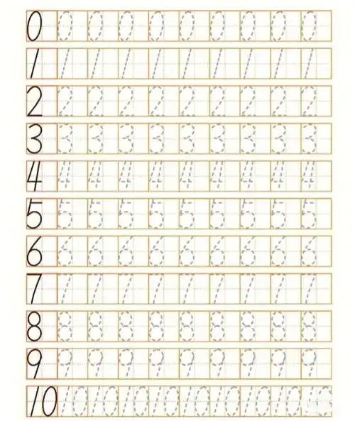 1到10数字书写练习可下载可打折