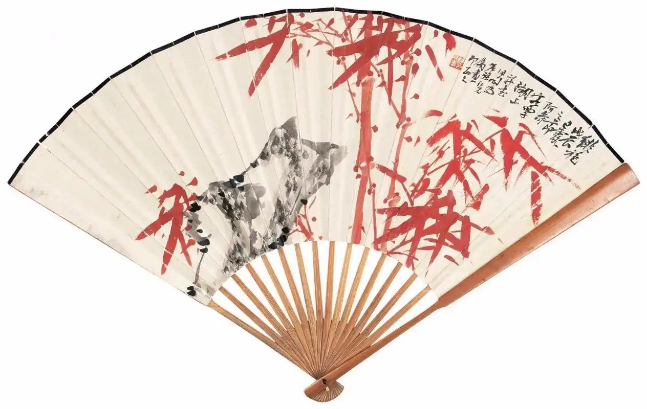美团美扇,潘天寿扇面团扇作品赏析