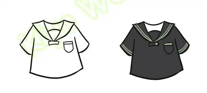 日本女生校服上衣卡通画画法 日系校服简笔画教程