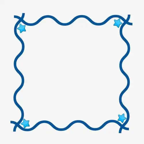 蓝色卡通波浪边框