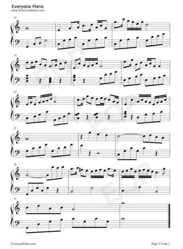 梁祝-简单版五线谱预览2