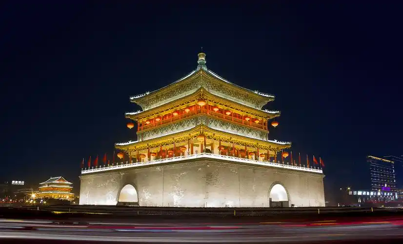 节日的西安钟楼长曝夜景,喜欢的朋友进来看