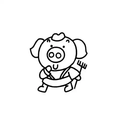 西游记q版的卡通猪八戒画法_动漫人物_日本漫画_儿童简笔画大全-可乐