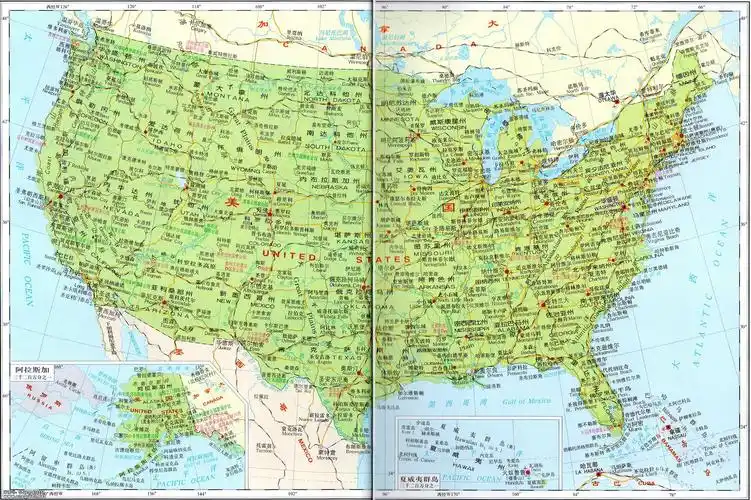 美国地图高清中文版
