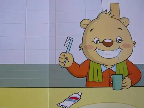 小熊刷牙简笔画小熊刷牙简笔画整幅
