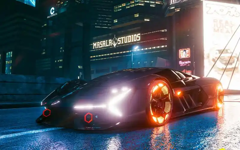 赛博朋克2077 兰博基尼跑车 最高速度591码 修改脚本后