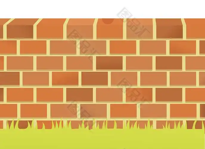 卡通砖墙矢量素材