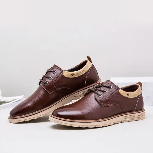 骆驼牌 男鞋头层牛皮 男款简约舒适耐穿时尚休闲生活鞋